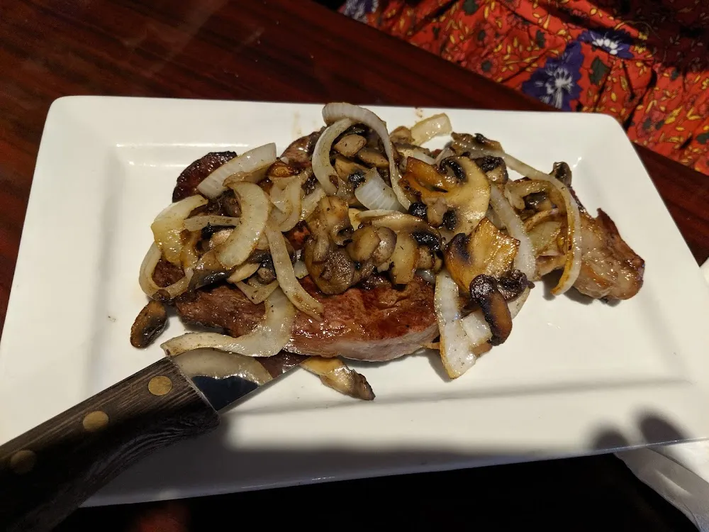 Ribeye with Mushrooms and Onions